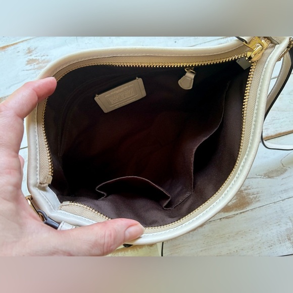 COACH Signature zip File Crossbody purse Shoulder Bag Canvas monogram jacquard - Picture 11 of 16